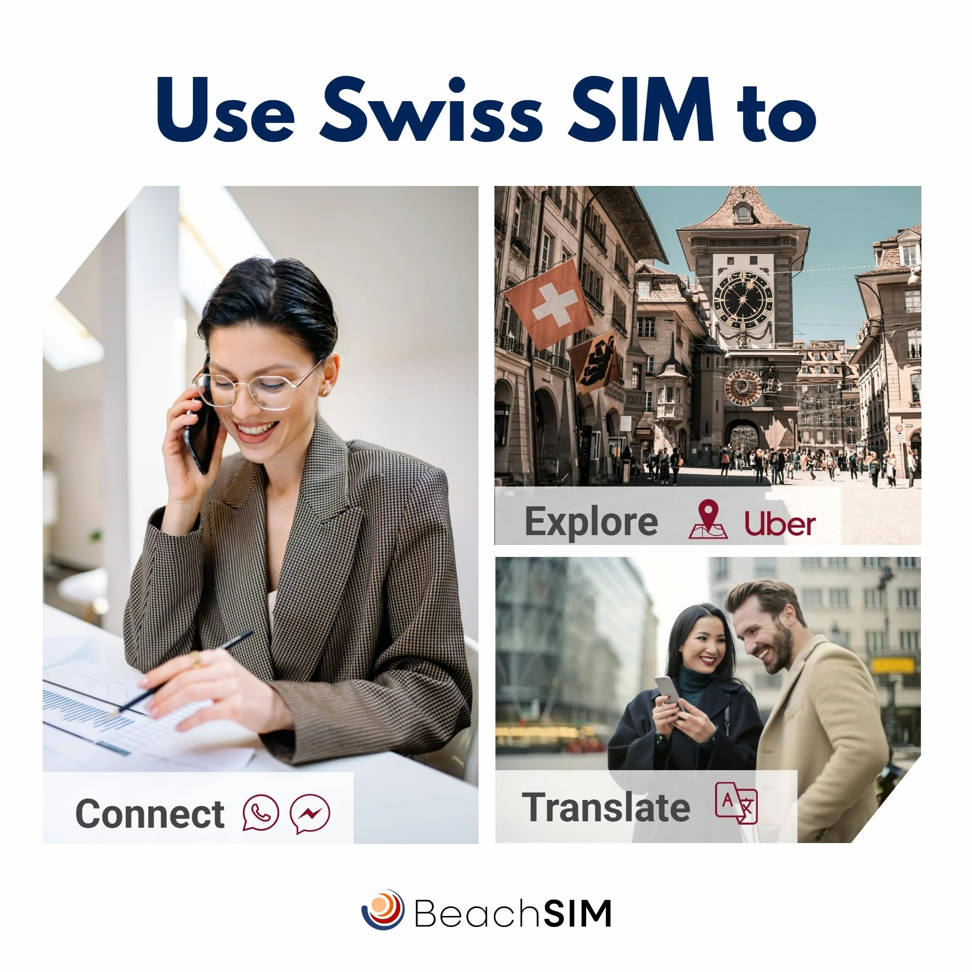 Tarjeta SIM Suiza 30 días. 10GB de Datos con Velocidad 4G/5G. Solo Datos prepagados. Activación rápida. Recarga fácil.