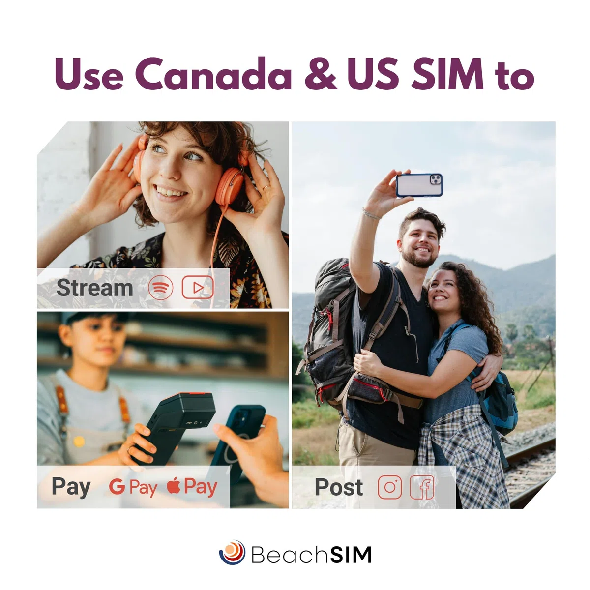 Tarjeta SIM Canadá 30 días. 10GB de Datos prepago Solo Datos a Velocidad 4G/5G. Activación rápida en línea y Recarga fácil. Funciona en Dispositivos iOS y Android liberados.