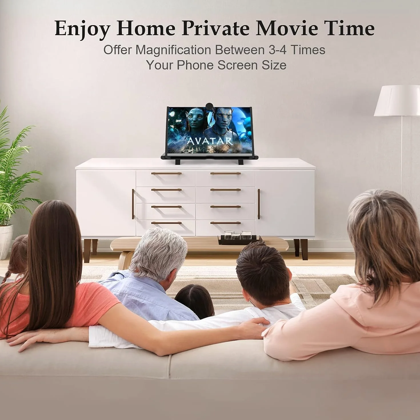 Ampliador de Pantalla movil, 18 Pulgadas HD Lupa para telefono movil, para Todos los Smartphones, antiluz Azul, Lupa de Pantalla 3D para Ver vídeos de películas