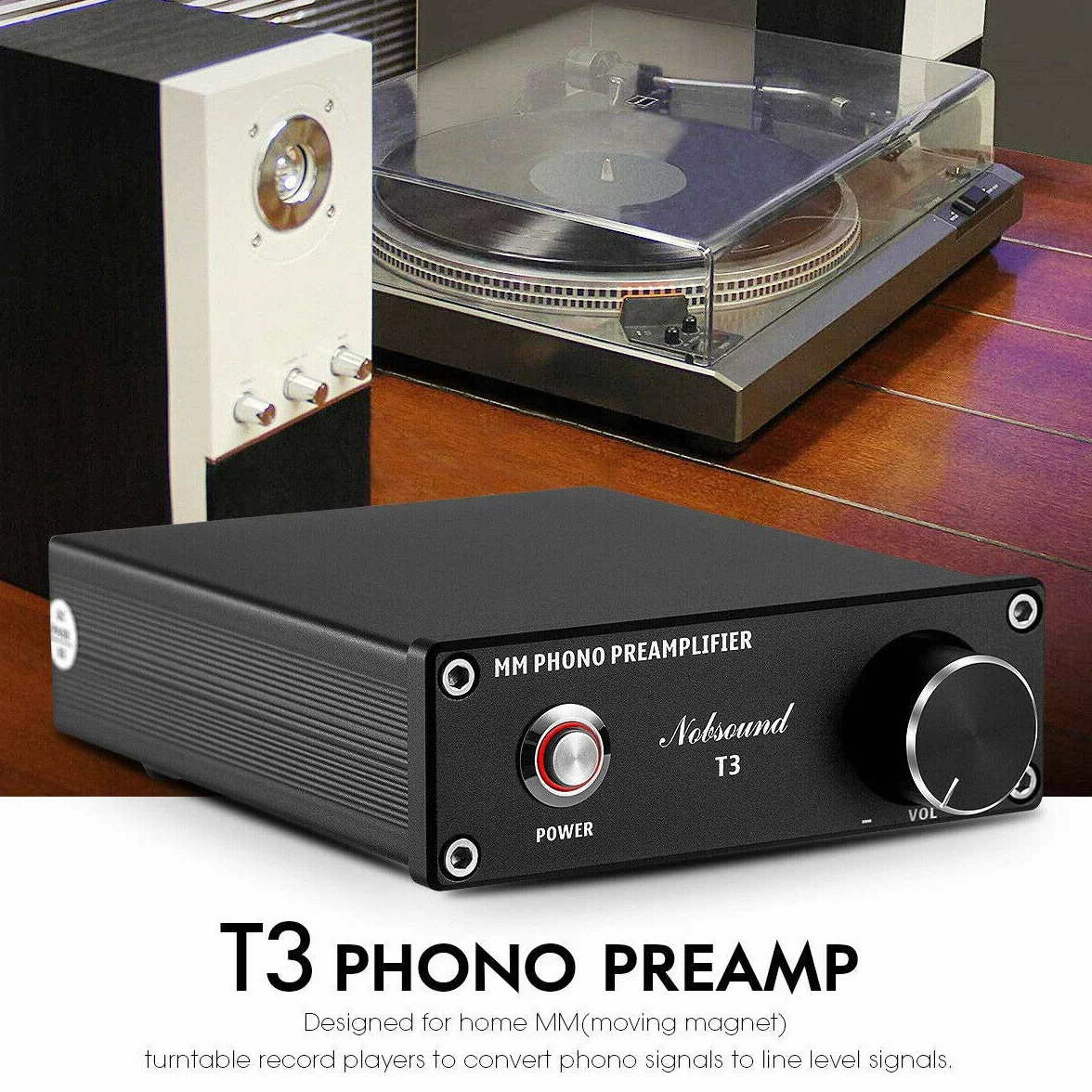 Nobsound Mini HiFi MM Preamplificador de fono tocadiscos RIAA