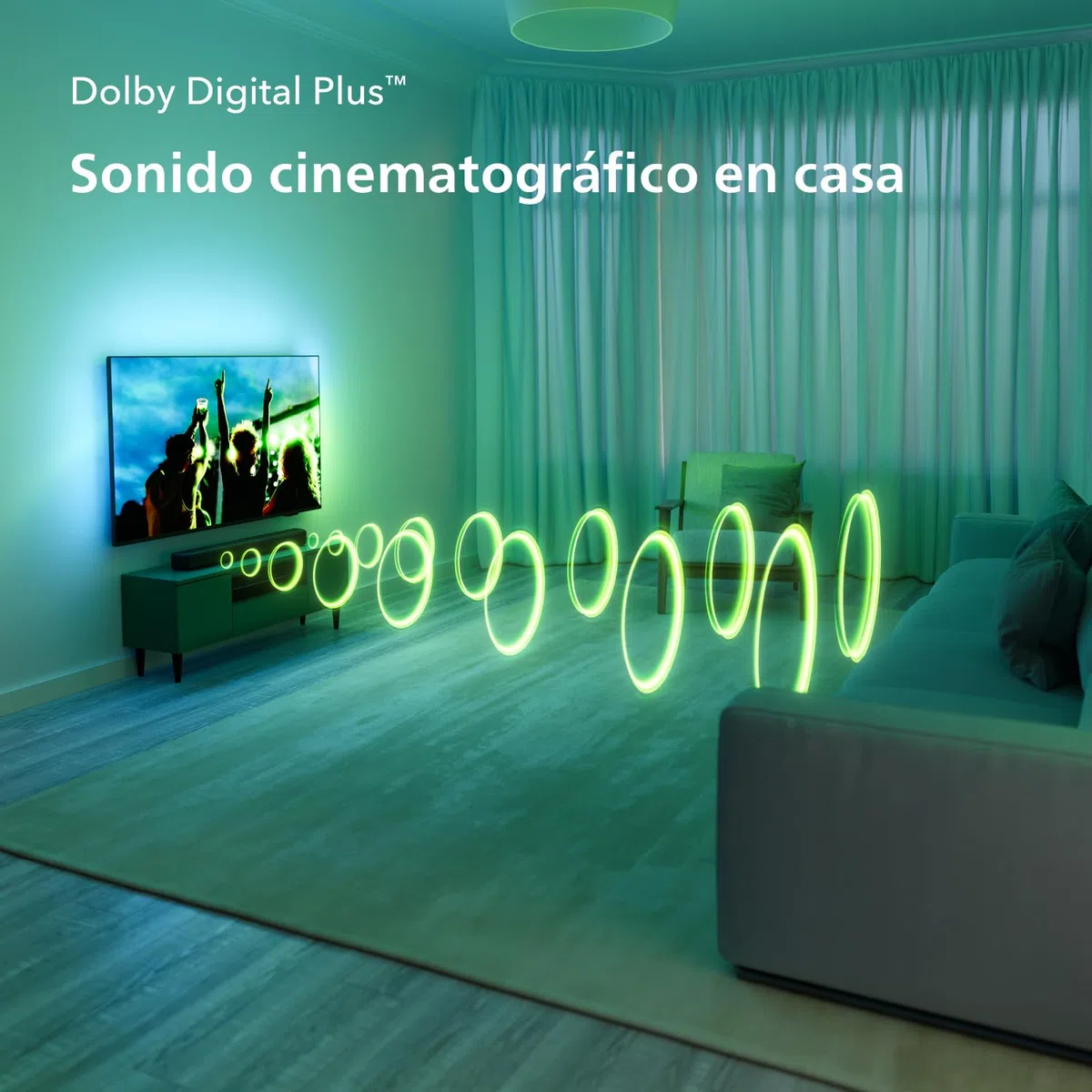 Philips TAB5109 Barra de Sonido 2.0 120W DTS Virtual X Bluetooth 5.4 HDMI ARC Óptica USB Gris Oscuro