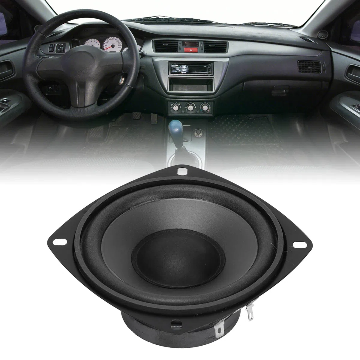 Akozon Altavoces Coaxiales de Rango Medio de 400 W, Altavoces de de Sonido para Automóvil de Alta Potencia de 4 Pulgadas, Estéreos Negros de Calidad Clara para Automóviles y