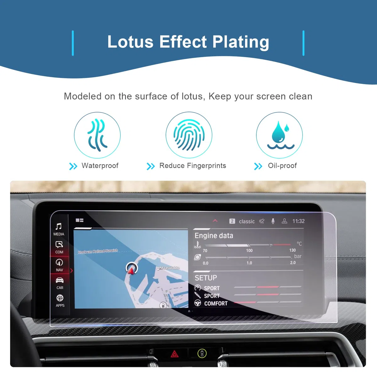 GAFAT 12,3" B-M-W X3 G01 | X4 G02 / iX3 2022-2024 Navegación Protector de Pantalla de Vidrio para 12,3" Display, Compatible con BMW X3 2024 Touchscreen, 9H Anti-Arañazos