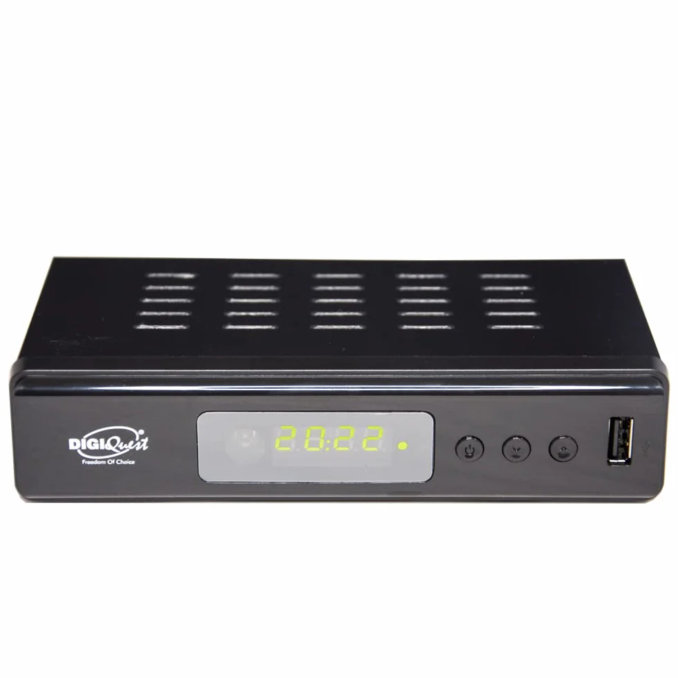 Digiquest Twin Tuner Rec - Decodificador Digital terrestre, DVB-T2, Full HD - Edición pequeña - Función grabadora de vídeo, Negro