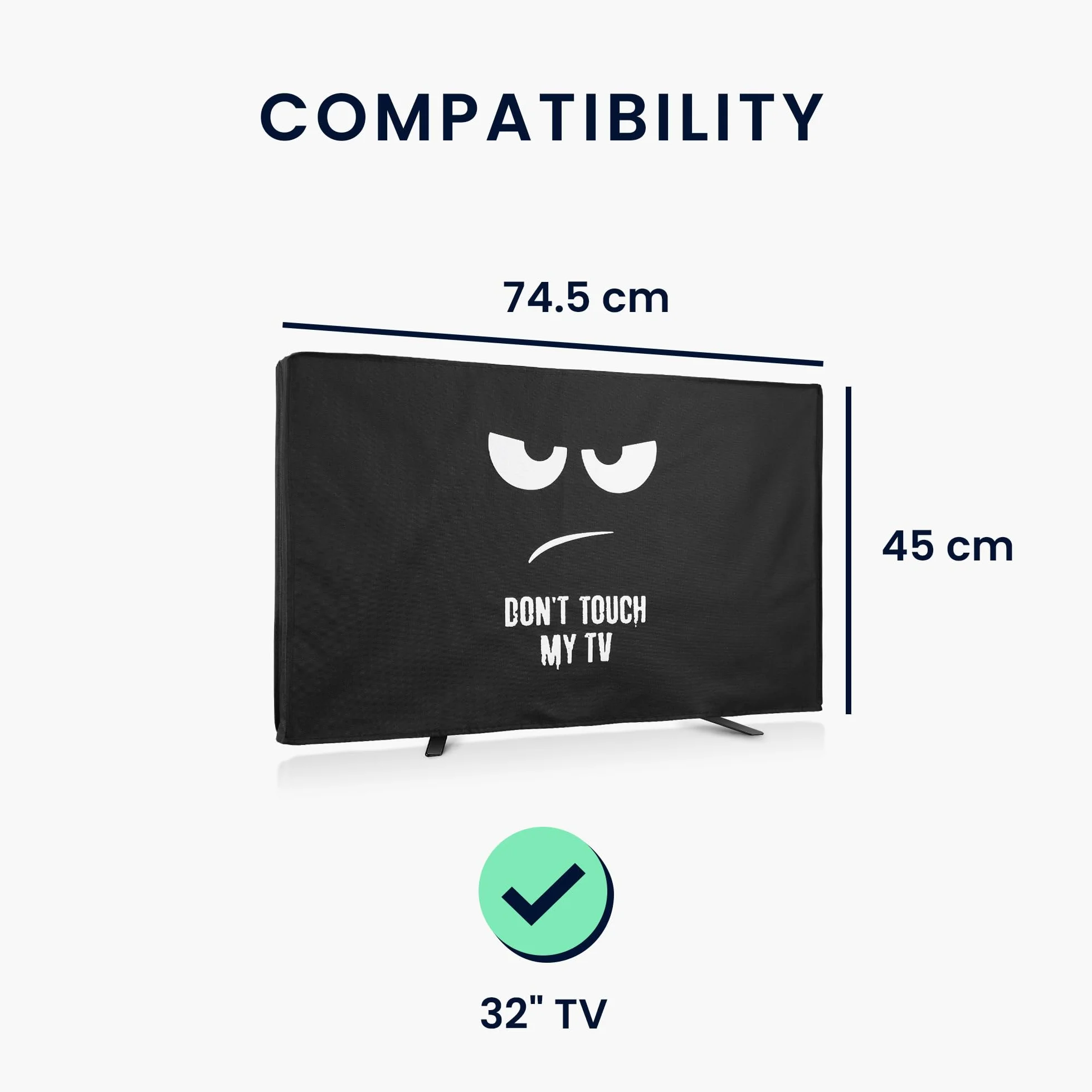 kwmobile Fundas para TV Exterior de 32" TV - Funda TV Exterior para Aire Libre, Cubierta Impermeable Televisión - No toques mi TV