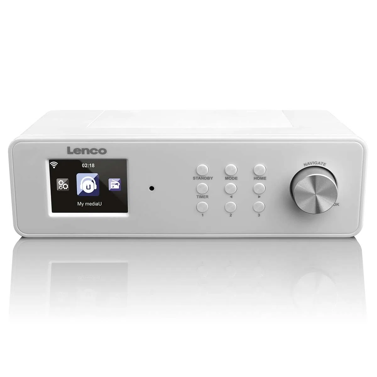 Lenco KCR-2014 Radio Internet Digital FM PLL 4W 2.4" 23,7 cm Blanco