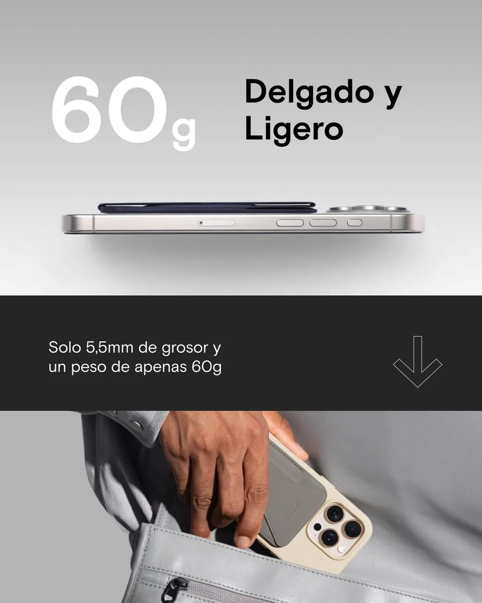 MOFT MagSafe Cartera Soporte para iPhone 17/16/15/14/13 Series Compatible con MagSafe, Soporte Magnético de MOVAS Cuero Vegano para Teléfono con 3 Ángulos de Visión, 2 Soportes Tarjetas