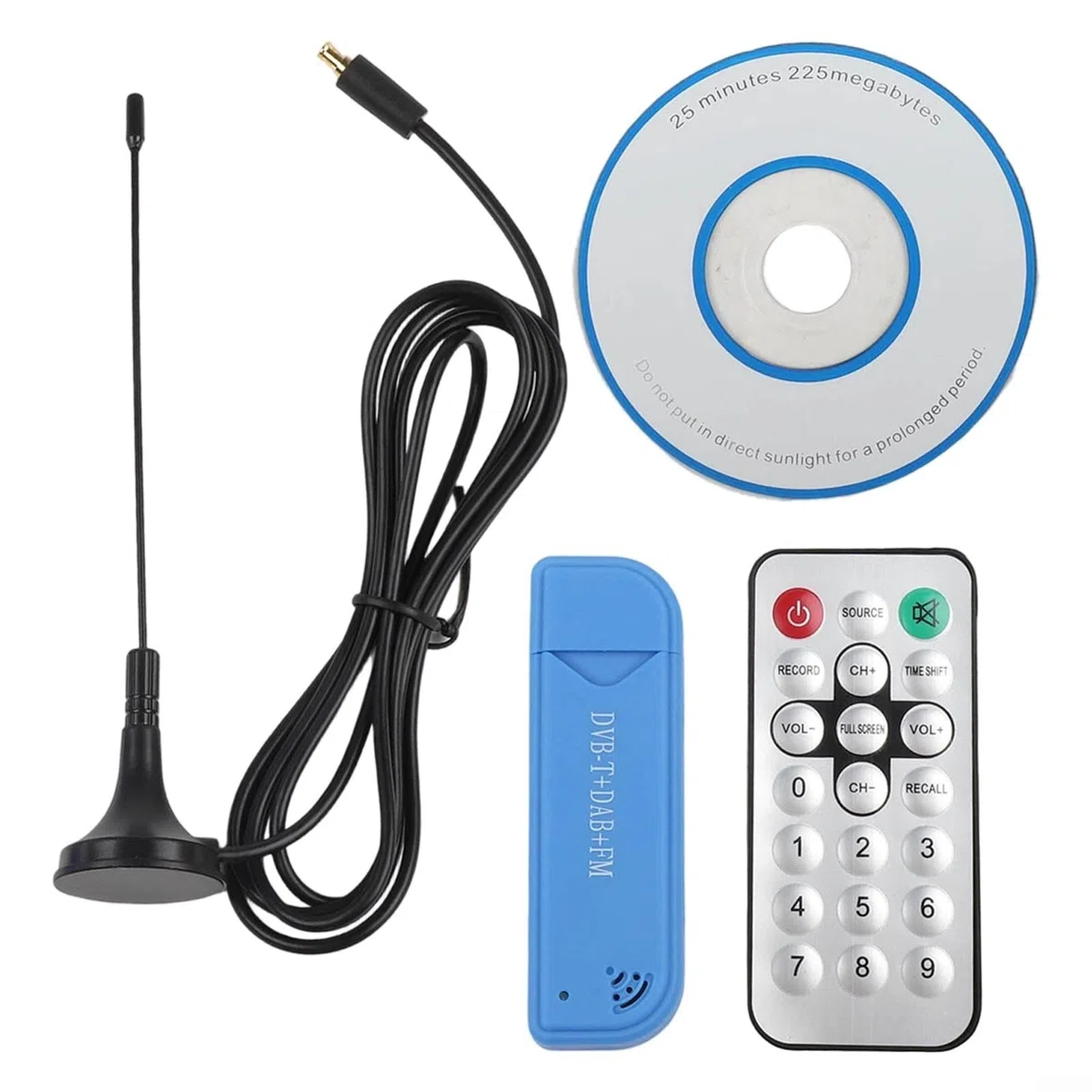 DAZZLEEX Sintonizador de TV digital USB 2.0 25MHz-1760MHz con antena, RTL2832U y chipset R828D para modos FM/AM/NFM/DSB/USB/LSB/CW, compatible con Scanni inalámbrico
