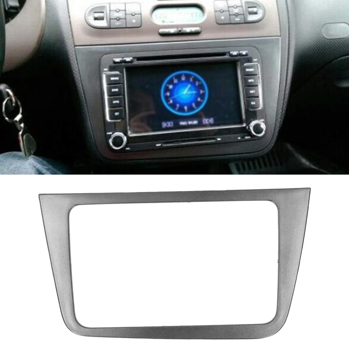 Marco Estéreo para Automóvil, Marco del Panel de Tablero Estéreo, Marco del Panel de Tablero Estéreo 2 DIN GPS DVD Radio Fascia Apto para Seat Altea 2004-2015 LHD Marco Estéreo para Tablero