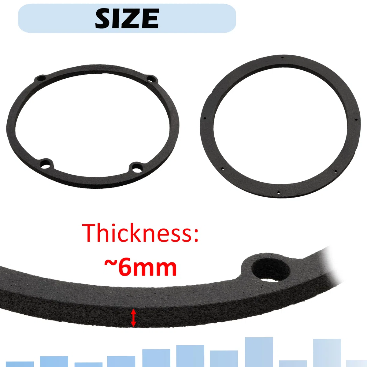 AERZETIX - Kit de 2 adaptadores/Soportes para Altavoces Ø165mm | Puertas Delanteras | Compatible con Mercedes Sprinter Viano Vito VW Crafter