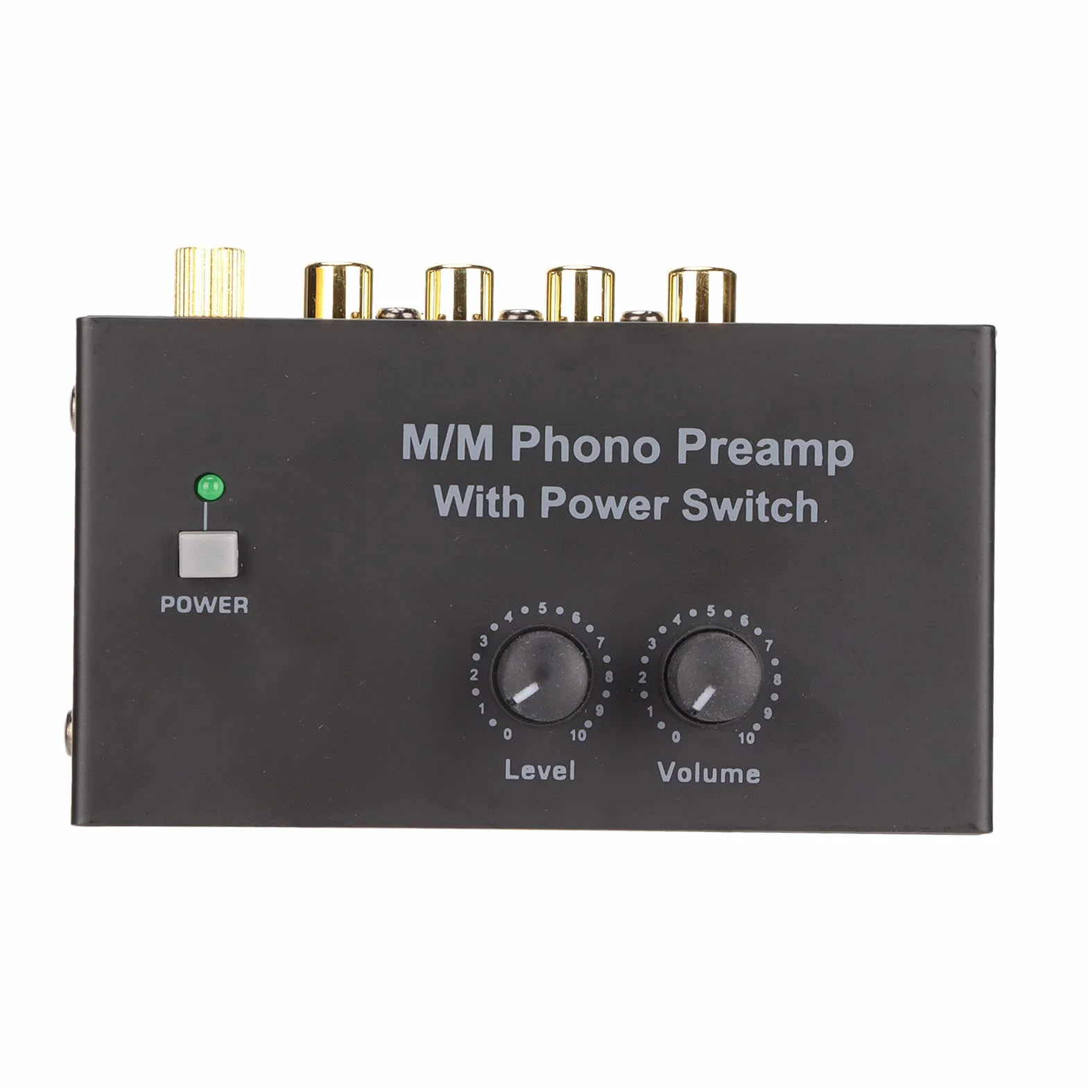 Preamplificador de Tocadiscos PP500P Phono, Mini Preamplificador de Fonógrafo Estéreo de Audio Electrónico de Doble Ganancia, Amplificador de Auriculares de Metal DC 12V