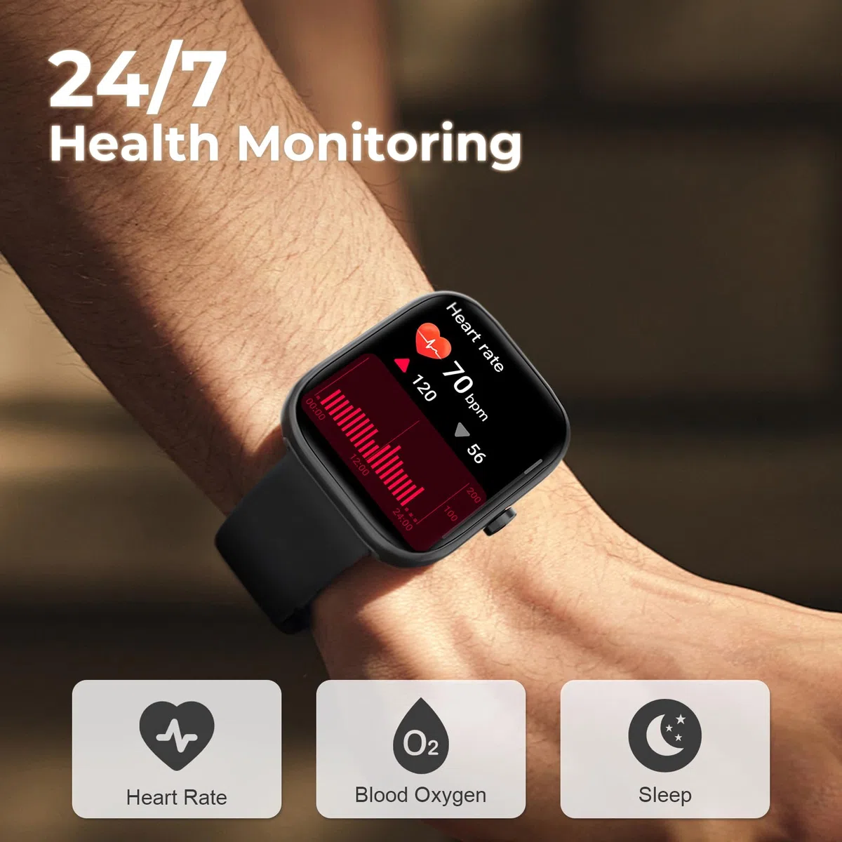 MFVLP Reloj Inteligente Hombre Mujer, 1.83" HD Smartwatch con Llamadas Bluetooth, Smart Watch con Podómetro/Pulsómetro/SpO2/Monitor de Sueño,112+ Modos Deportes, IP68 Impermeable Android iOS, Negro
