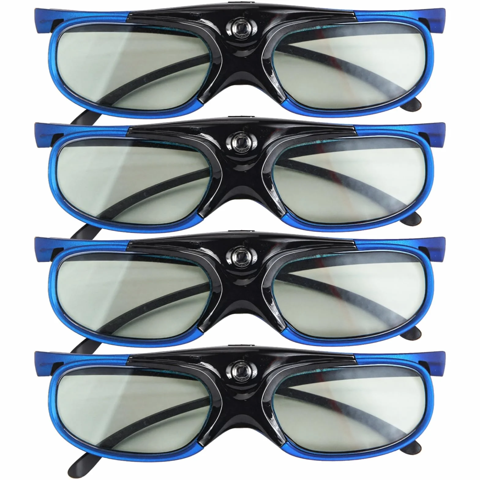 4 pares de gafas 3D activas, recargables, frecuencia de actualización de 144 Hz, amplio ángulo de visión para proyectores Dlp-Link, Xgimi, Jmgo, marco azul