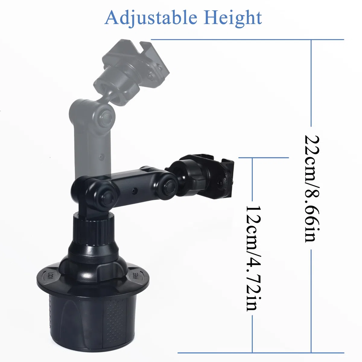 Soporte para Walkie-Talkie para Porta-Vasos de Coche, Porte-Radio/Micrófono Altavoz con Brazo de Soporte de Ángulo Ajustable, Compatible con Motorola Kenwood Wouxon BaoFeng Quansheng Midland