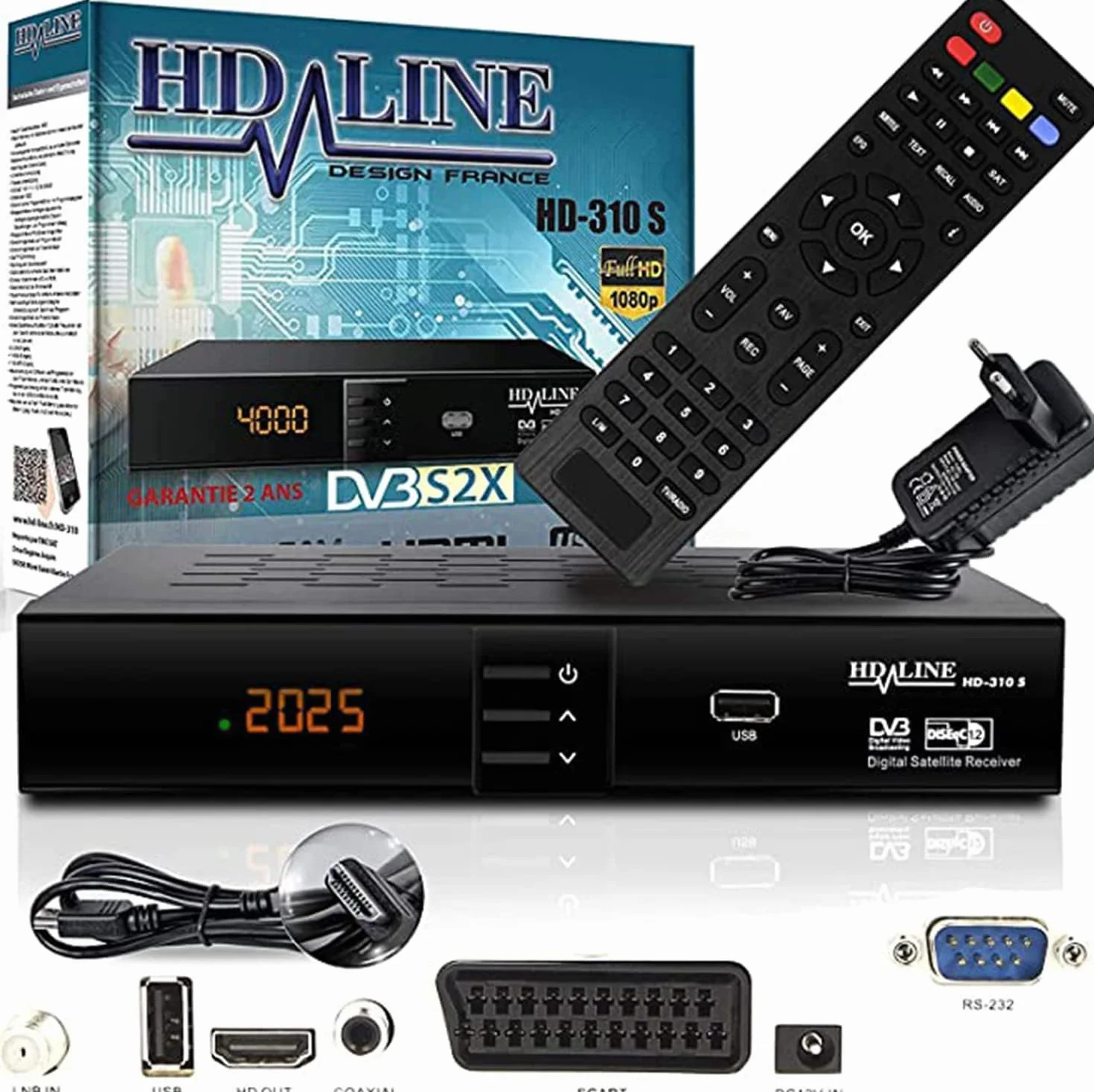 HD-Line Receptor HDMI Satélite Digital DVB S2 para Canales Alemanes