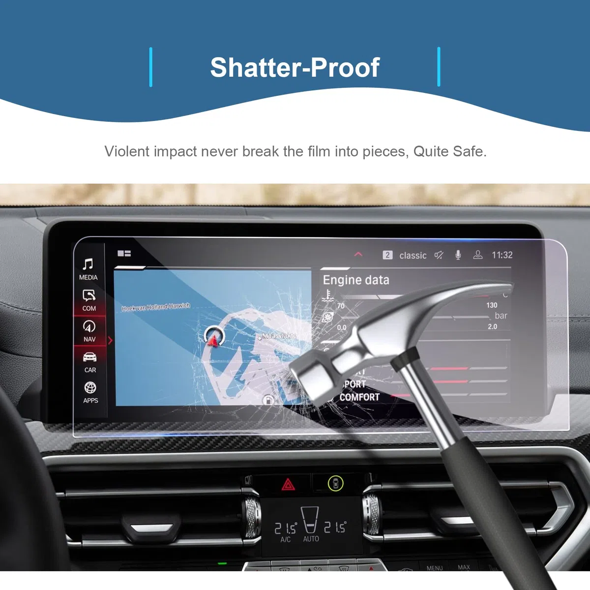 GAFAT 12,3" B-M-W X3 G01 | X4 G02 / iX3 2022-2024 Navegación Protector de Pantalla de Vidrio para 12,3" Display, Compatible con BMW X3 2024 Touchscreen, 9H Anti-Arañazos