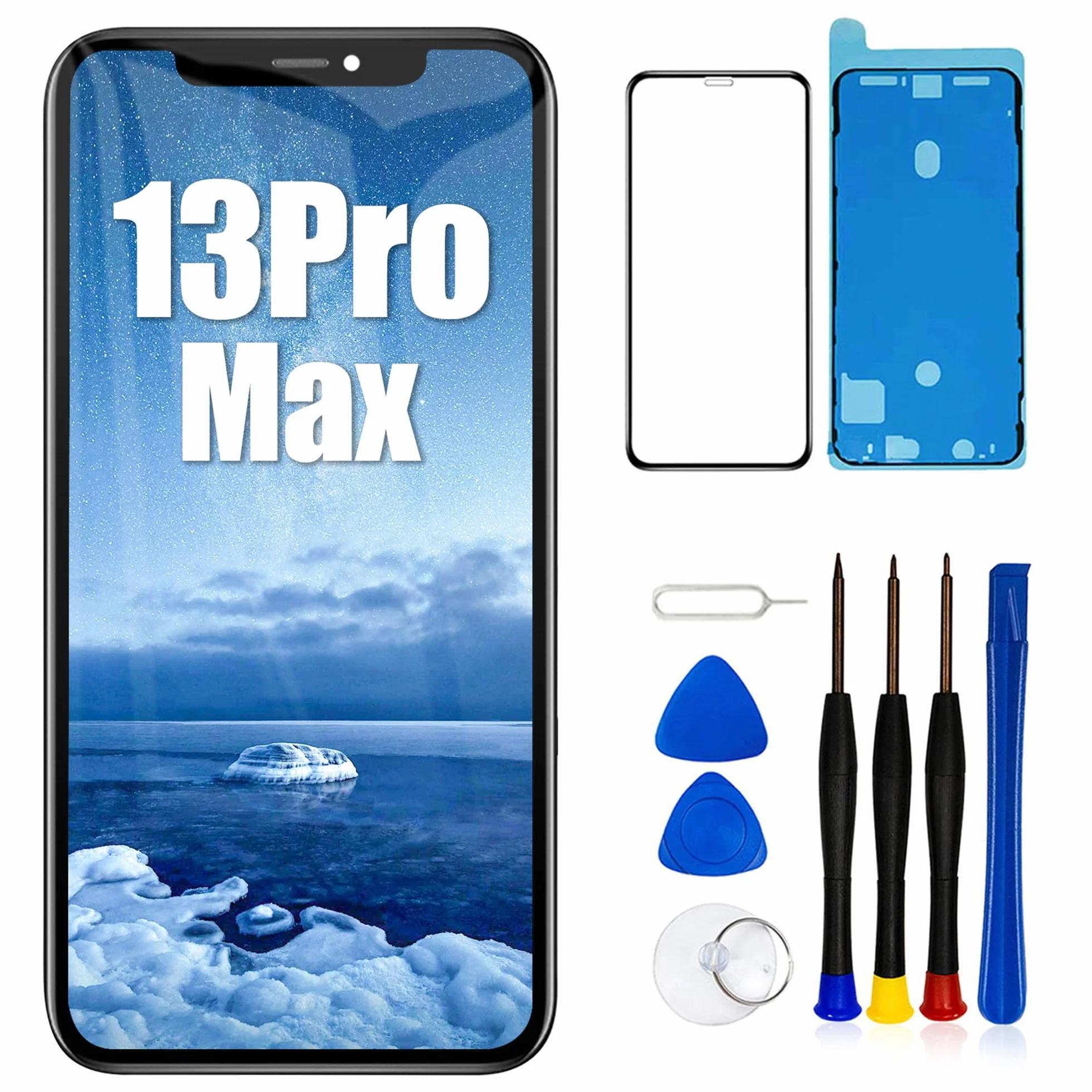 para iPhone 13 Pro MAX Sustitución de la Pantalla LCD 6,7 Pulgadas Conjunto digitalizador de Pantalla Pantalla táctil,con Herramienta de reparación del Conjunto del Bastidor