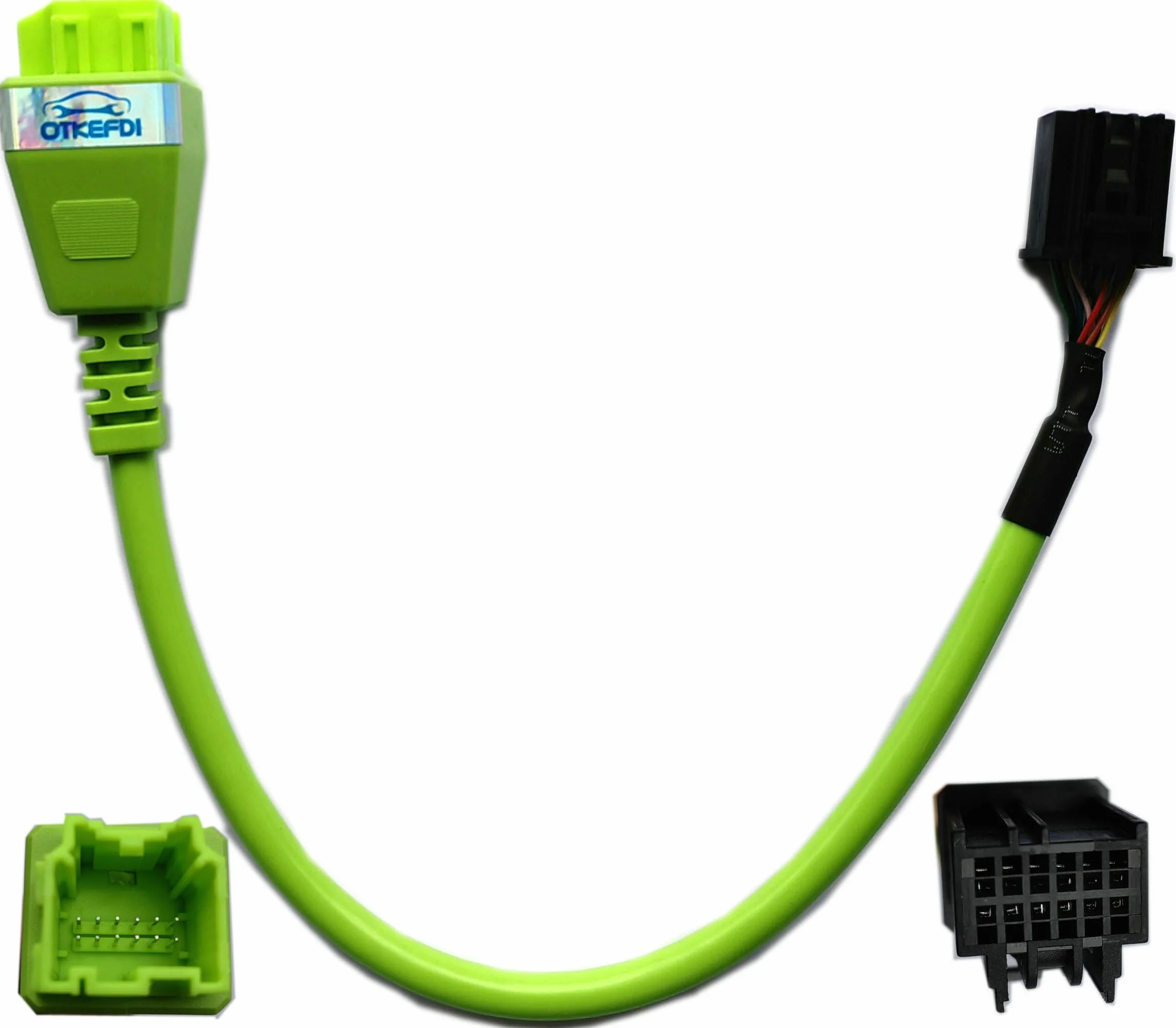 Cable Dongle de Derivación Diaria, Bypass Pasarela Segura Adaptador de Seguridad de 12Pines Macho a Hembra de 12Pines, 35cm,Color Verde