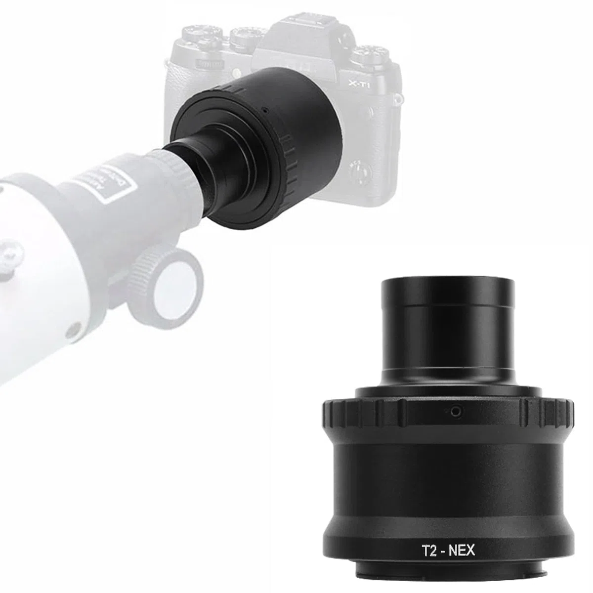 Anillo Adaptador de telescopio, Anillo en T Profesional y Duradero para cámara para E Mount a Anillo Adaptador de Lente de cámara de telescopio astronómico de 1,25 Pulgadas
