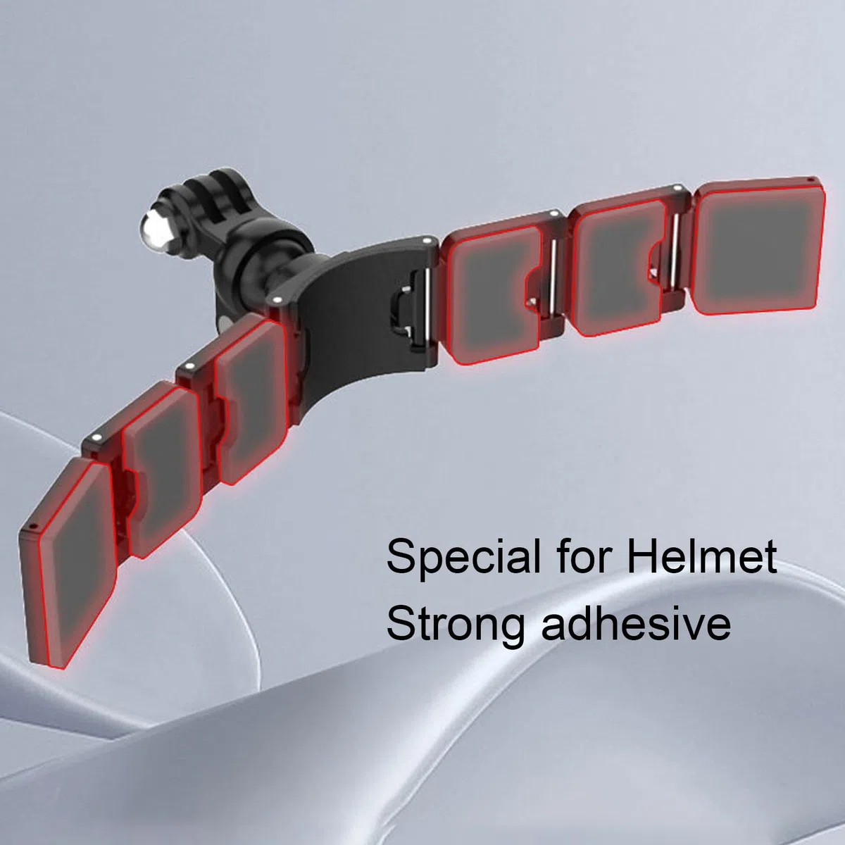 Akozon Soporte para Barbilla para Casco de Motocicleta, para Cámara de Acción, 3 Secciones, Adhesivo de Doble Cara Desmontable, Rotación de 360 ​​Grados, Soporte para Montaje en