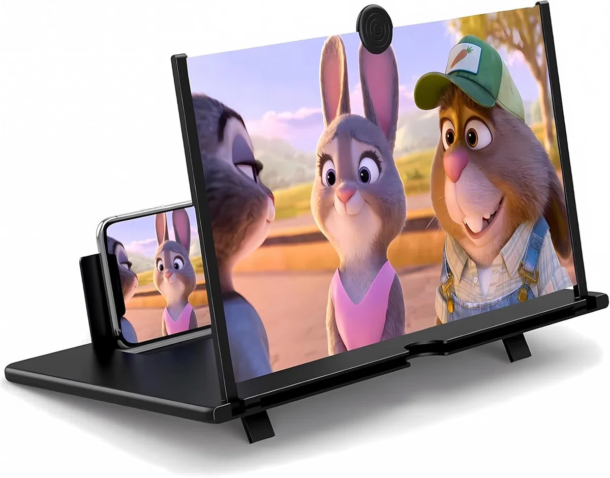 Amplificador de Pantalla para Movil, 16 Pulgadas HD Lupa para Móvil, 3D Pantalla Aumento movil para Ver Películas y Videos, Lupa Pantalla Plegable para Todos los Smartphones