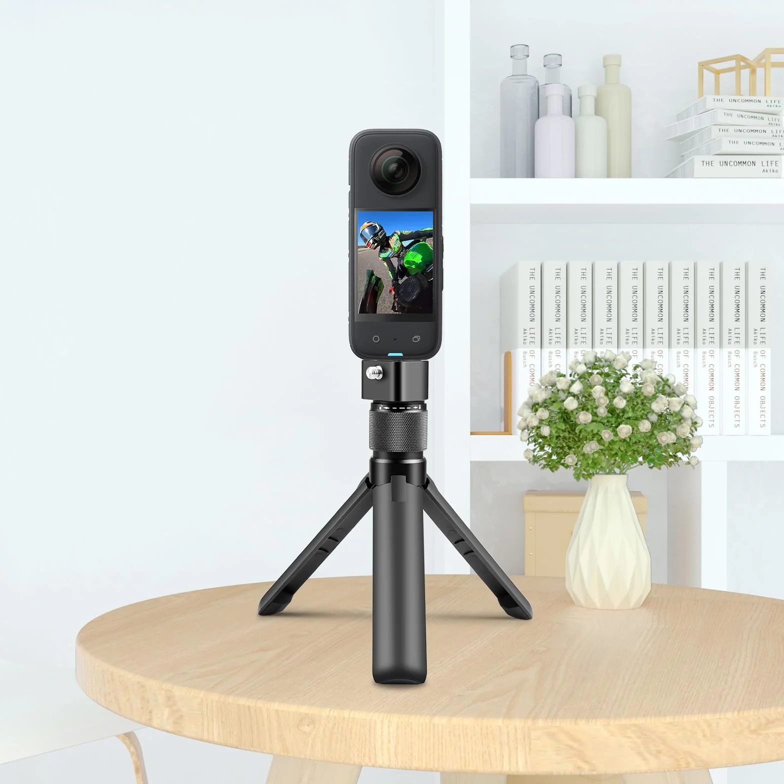 Insta 360 X4/X3 Bullet Time Handle - Trípode giratorio para DJI Pocket 3/Go Pro, trípode de escritorio PULUZ para cámara de acción, palo selfie