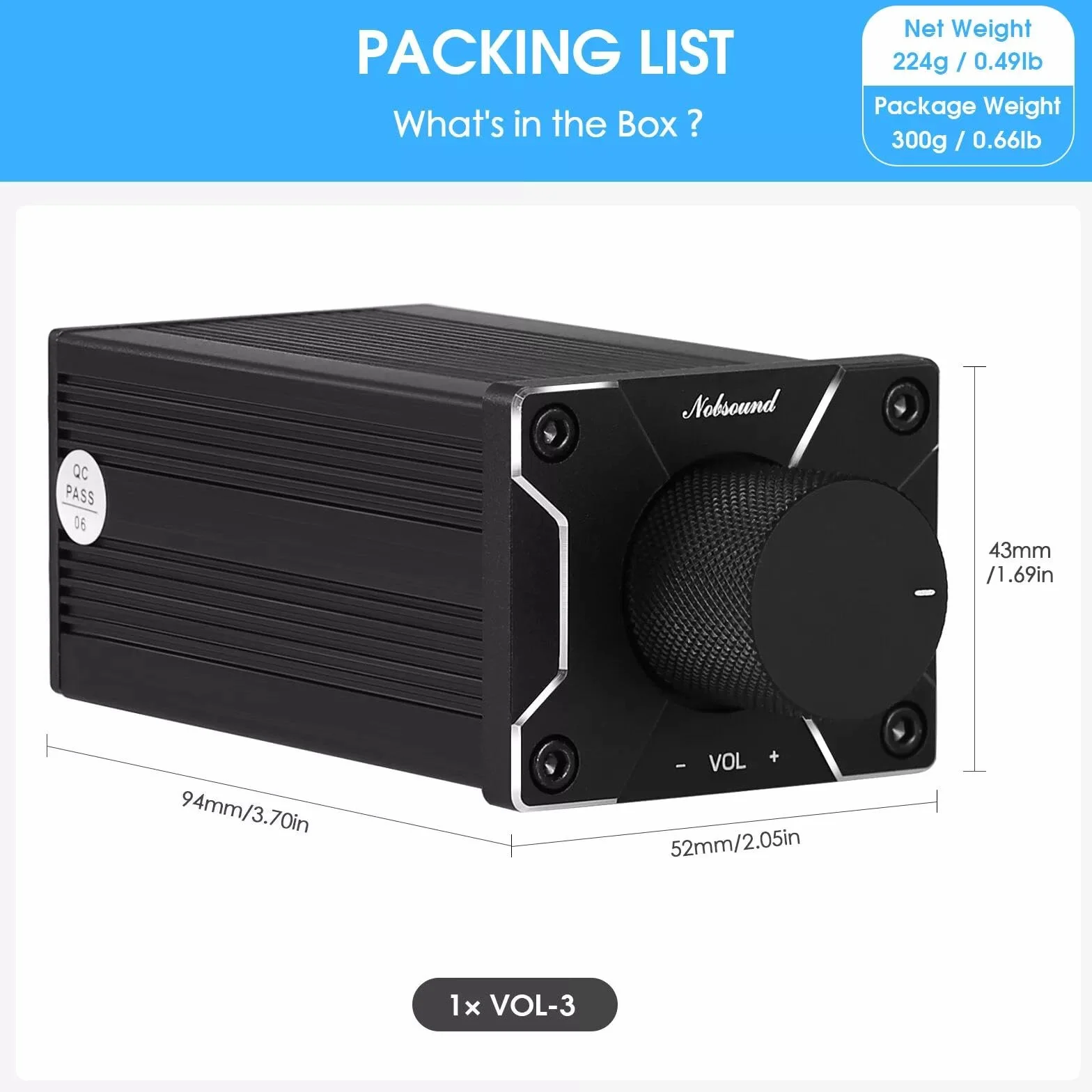 Nobsound Controlador de Volumen Preamplificador Pasivo ALPS RCA HiFi Negro