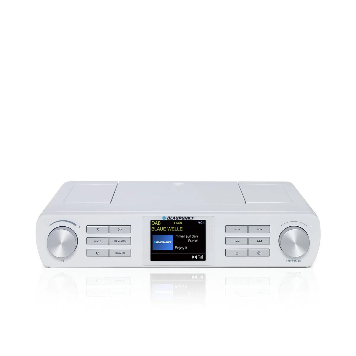Blaupunkt KRD 100, Radio de cocina Bluetooth con DAB+, radio DAB Plus, FM, multipantalla, radio digital con reloj, luz LED, 2 temporizadores, radio para taller, color blanco