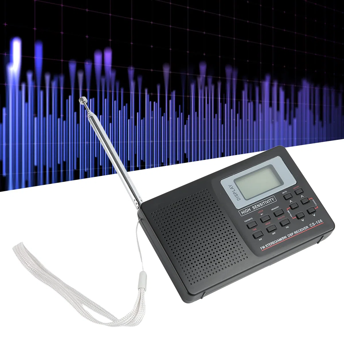 Radio Digital AM FM SW, Radio Portátil de Corta con Pantalla de Número de Banda, Función de Memoria, Compatible con Almacenamiento de 88 Canales, Radio de Bolsillo con Teclas de Retroiluminación