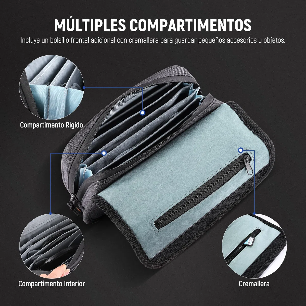 NEEWER Estuche para Filtros Lente Cámara con Carcasa Dura Resistente al Agua, 6 Bolsillos Suaves, Correa de Hombro, Bolsa para Filtros de Fotografía para Filtros Cuadrados 4''x 4'', 4''x 5.65'',PB025