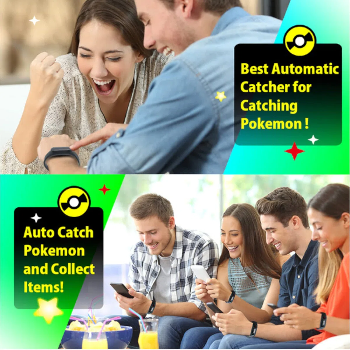 Mcbazel Brook Pocket Auto Catch Plus Wristband Update Version Auto Catch Poke Mon/Auto Spin Pokestop/Auto Collected - para iOS y Android Version