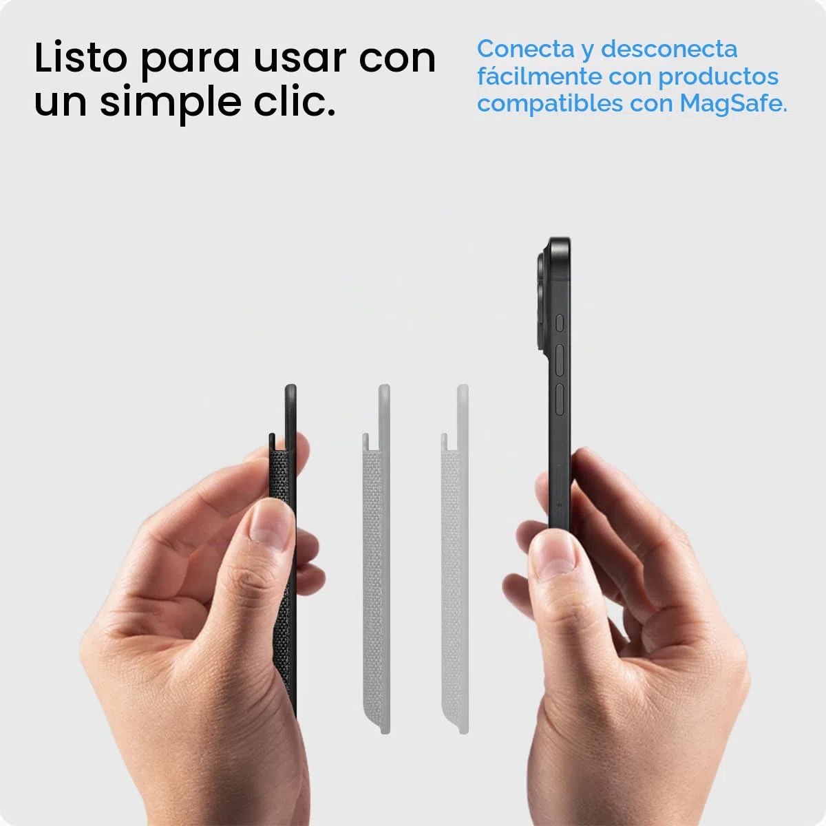Spigen Cartera Magsafe Urban Fit MagFit Tarjetero Magnético 3 Tarjetas Compatible con los Modelos iPhone 17/16/15/14/13/12 Series MagSafe Wallet - Negro