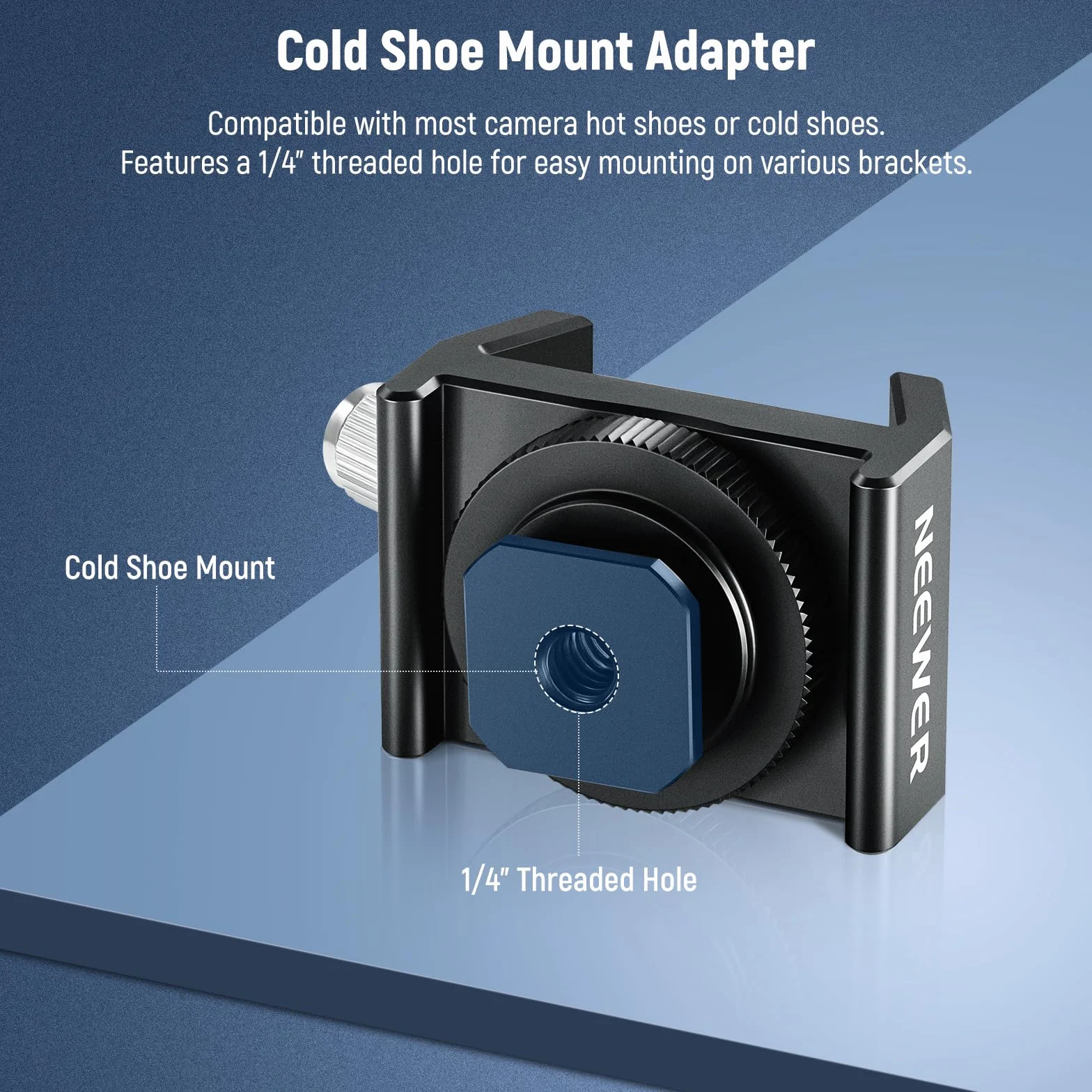 NEEWER Adaptador de Montura de Buscador de Telescopio con Zapata Fría y Rosca de 1/4" para Montura de Zapata de Cámara,Base de Cola de Milano de Buscador Estándar de 33mm para Astrofotografía, LS-T16