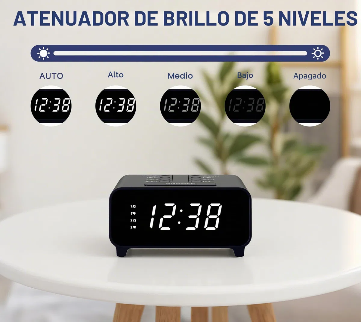 iTOMA Reloj despertador con radio AM/FM, función de alarma dual, función de repetición, ubicaciones de memoria, atenuador, pantalla de 12/24 horas, reloj digital (213, pequeño (213R, pequeño)