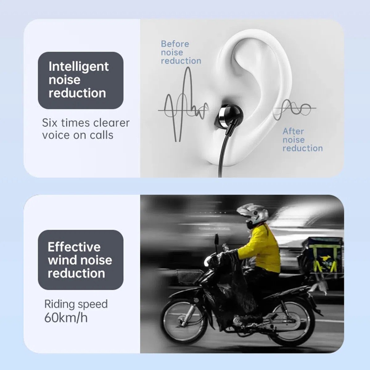 Docooler F520 - Auricular inalámbrico Business BT5.3, auriculares estéreo con micrófono, auriculares in-ear retráctiles, manos libres, controlador deportivo, clip telescópico
