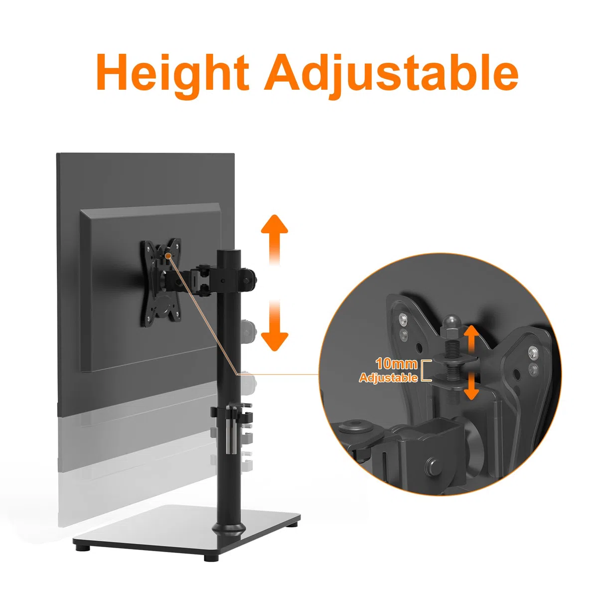 GRIFEMA Soporte TV Pie para Pantallas de 13-32 Pulgadas, Soporte de TV de Mesa con Giratorio y Altura Ajustable, hasta 10 kg, VESA 75x75/100x100 mm GB1005-1