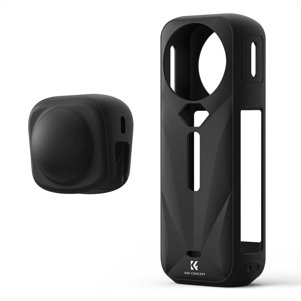 K&F Concept Funda de Silicona Negra para Insta360 X5, Funda Protectora Suave con Tapa para Lente, Batería Abierta, Protección Total para Cámara de Acción Accesorios