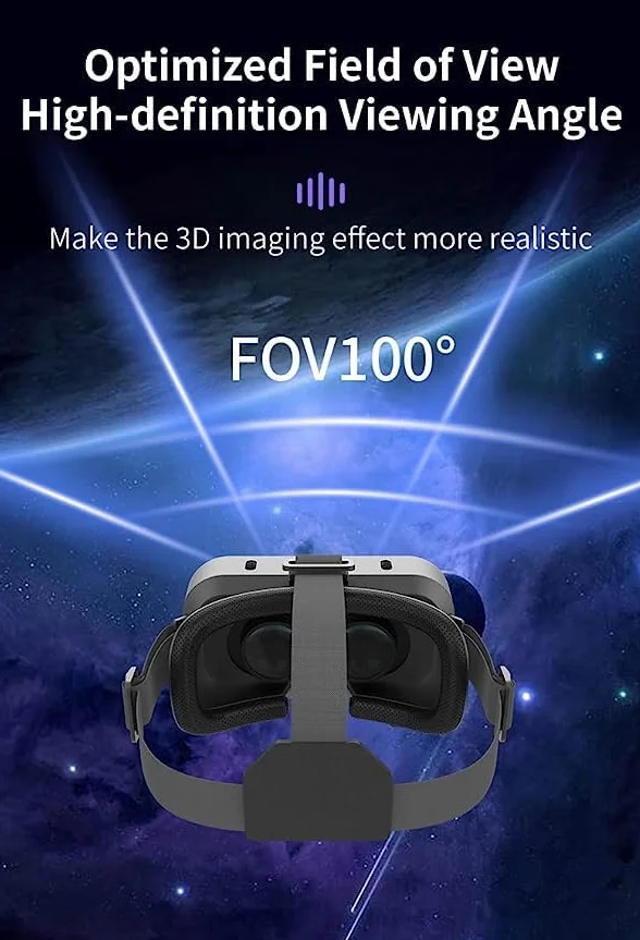 Gafas de realidad virtual para teléfono móvil con mando a distancia, gafas de realidad virtual 3D, gafas de realidad virtual, entretenimiento, antiluz azul, ajuste para iPhone y Android, 5,0-7,2