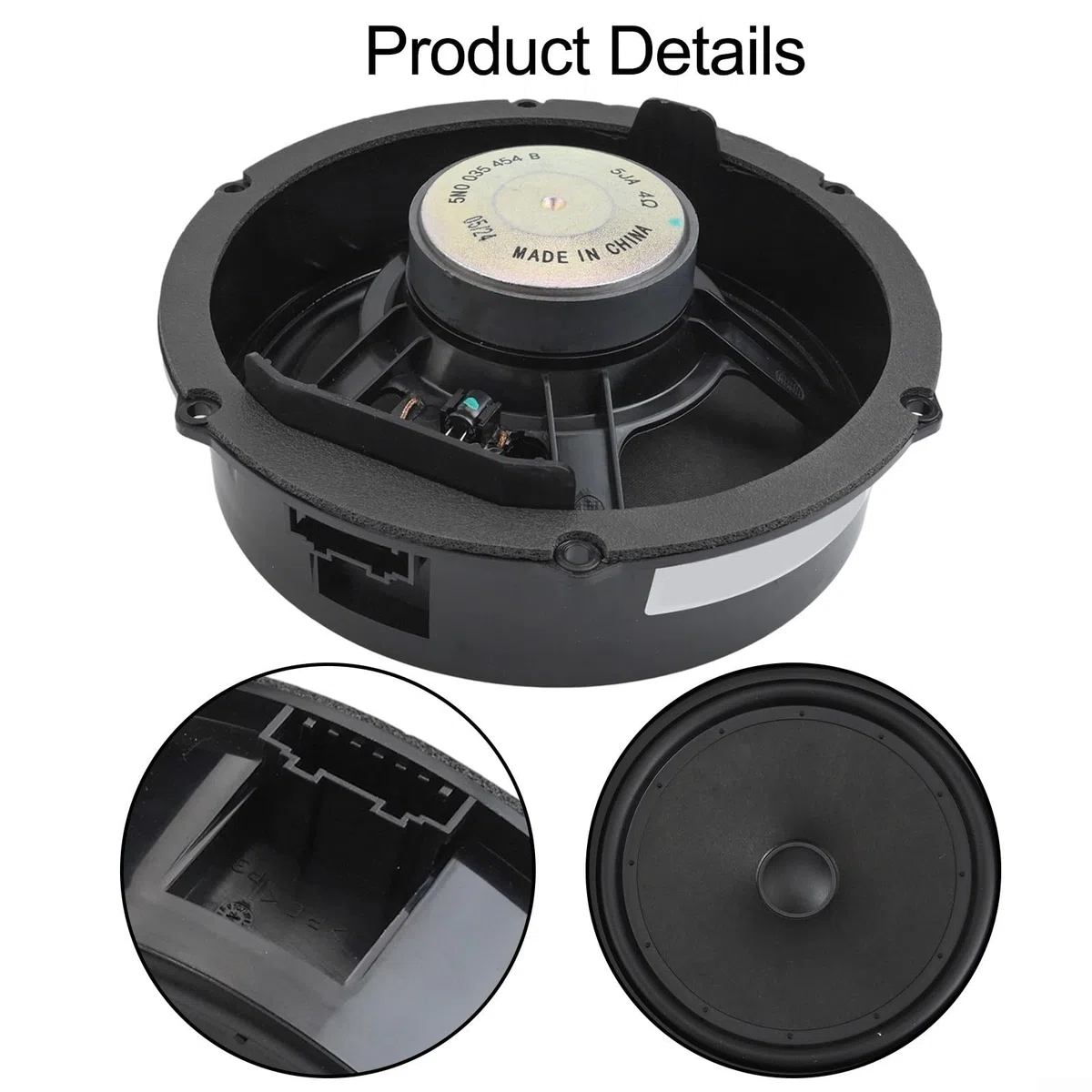 Par de altavoces de woofer ABS negro, juego de altavoces de woofer delantero 5N0035454B trasero 5N0035453C para Tiguan 2009-2016 piezas de audio interiores de repuesto (frontal)