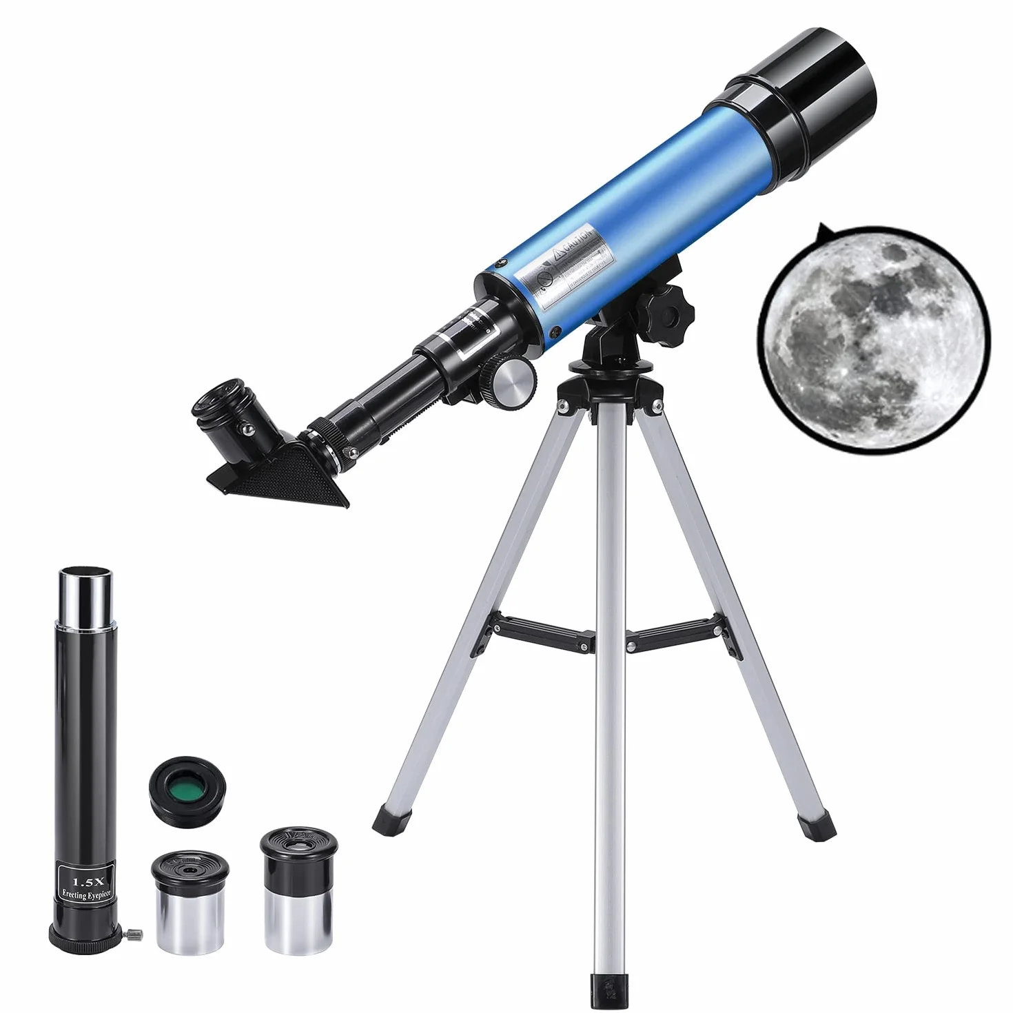 Telescope Astronómico Niño, Uverbon Telescopio para Astronomía Telescopio Zoom 90X HD Monocular Monocular Exterior con Trípode Ajustable para Niños Adulto Principiante