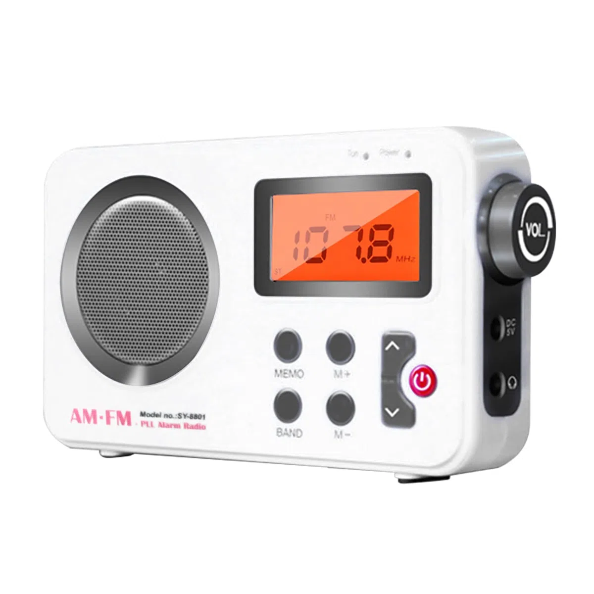 GeKLok Radio AM FM, radio de ducha, mini radio estéreo portátil con puerto para auriculares, pantalla LCD, radio inalámbrica impermeable para baño