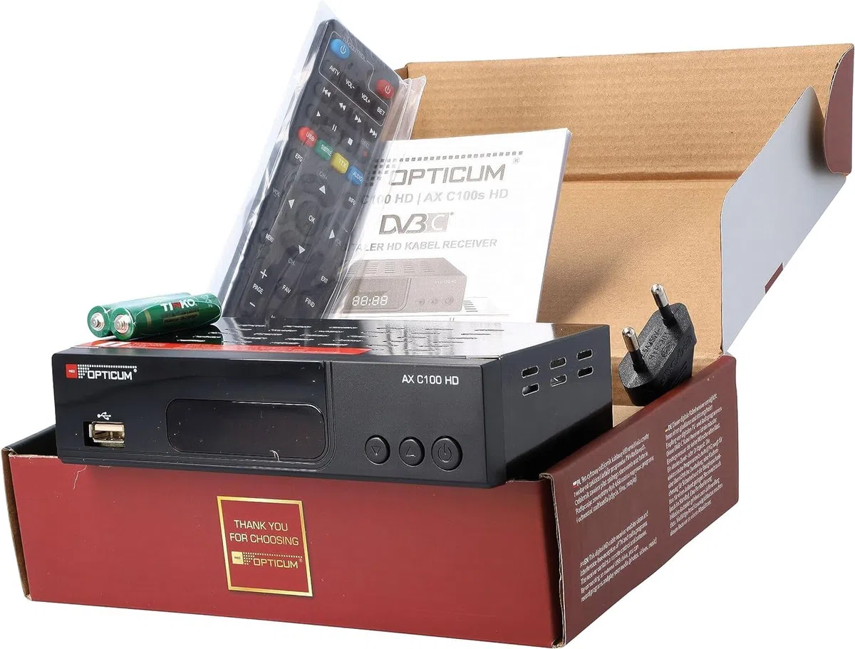 RED OPTICUM AX C100 HD DVB-C (HDTV, DVB-C, HDMI, SCART, PVR, USB) Receptor de Cable Digital Negro