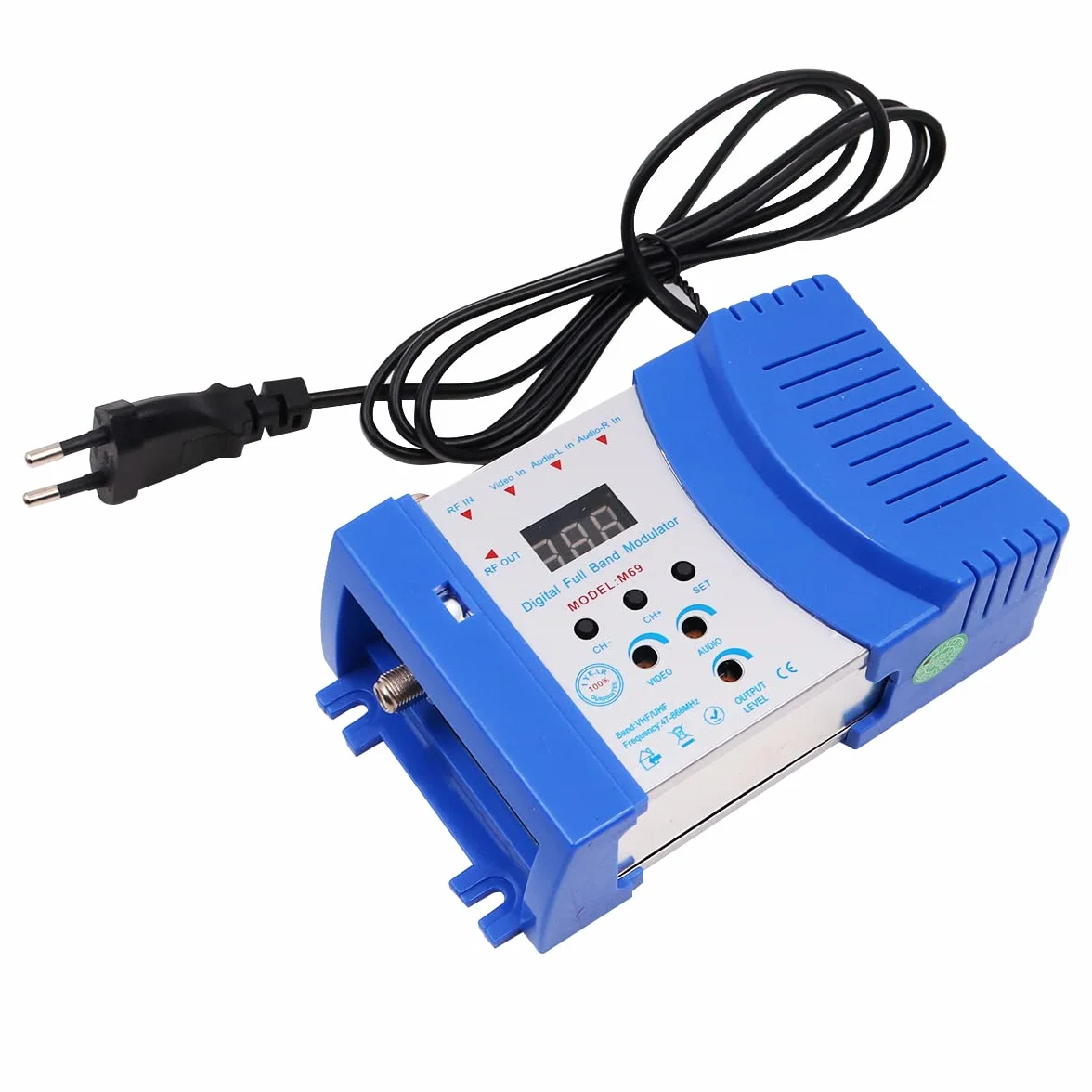 DollaTek Modulador de RF AV-RF Convertidor de AV-TV VHF UHF PAL/NTSC para receptores de satélite/videocámaras compatibles con el sistema CATV local