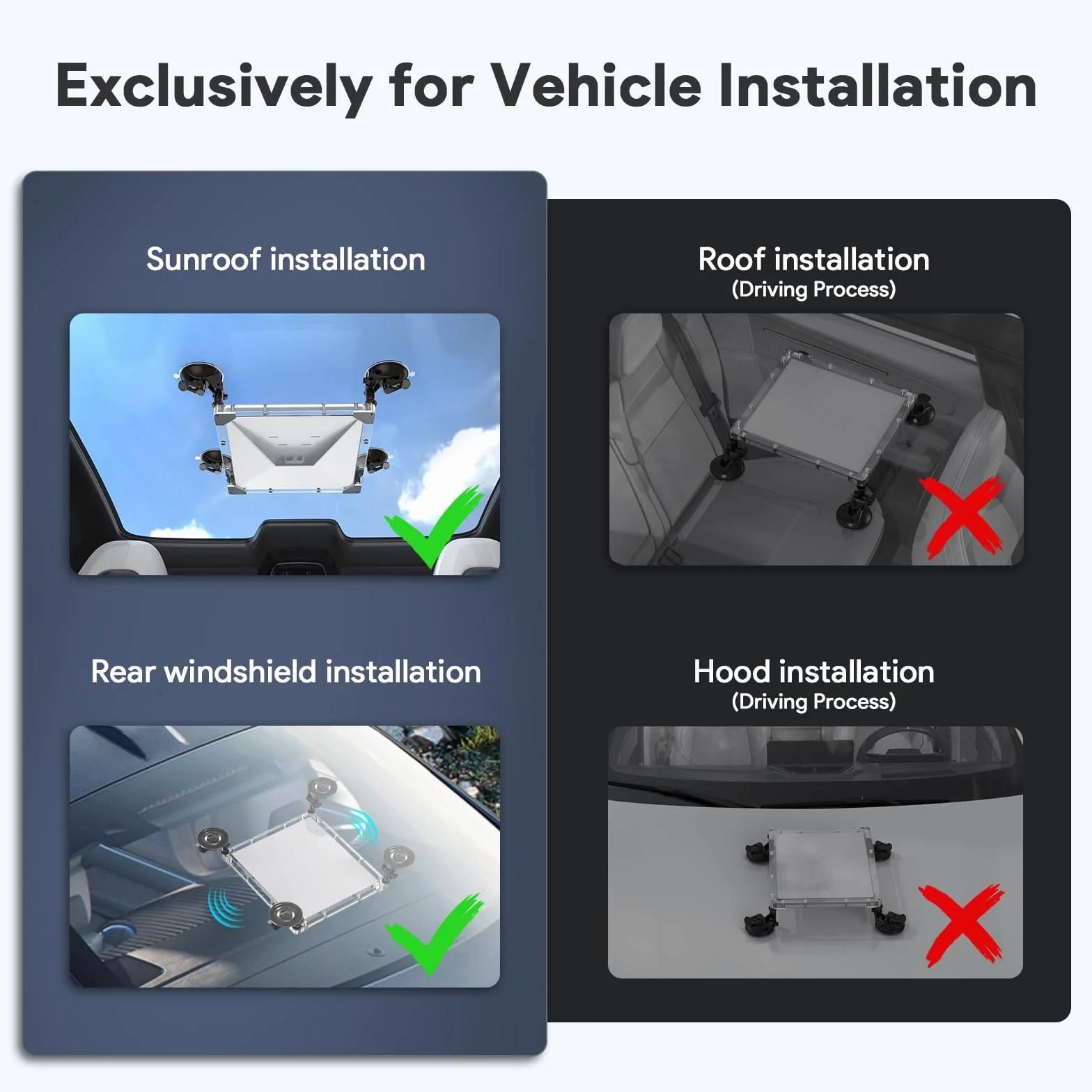 Soporte Starlink Mini, Succión 2 en 1 para Auto con Funda Protectora para Starlink Mini Dishy, Fuerte Sujeción y Montaje Seguro para Ventanas y Techo Solar, Accesorios Premium para Starlink