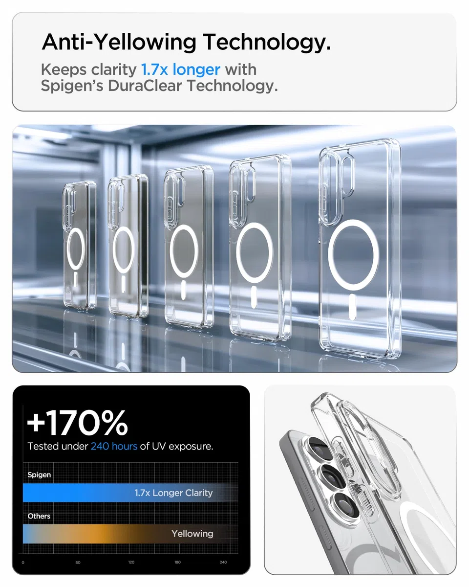 Spigen Funda Ultra Hybrid MagFit Compatible con Samsung Galaxy S26 Ultra - Clear White