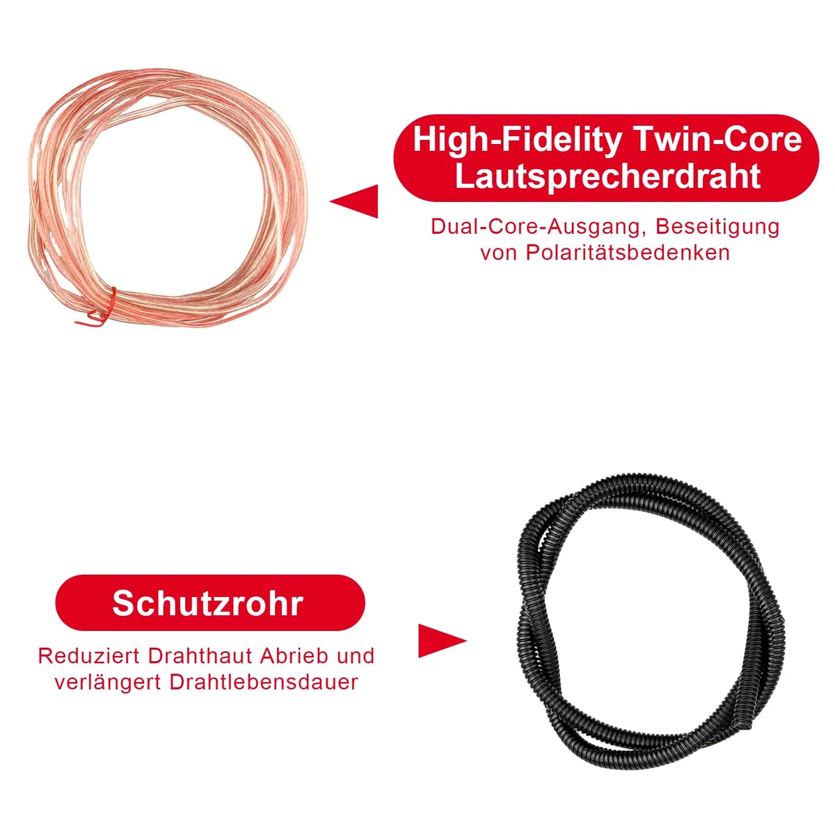 Juego de cables de subwoofer 4GA de 5 m
