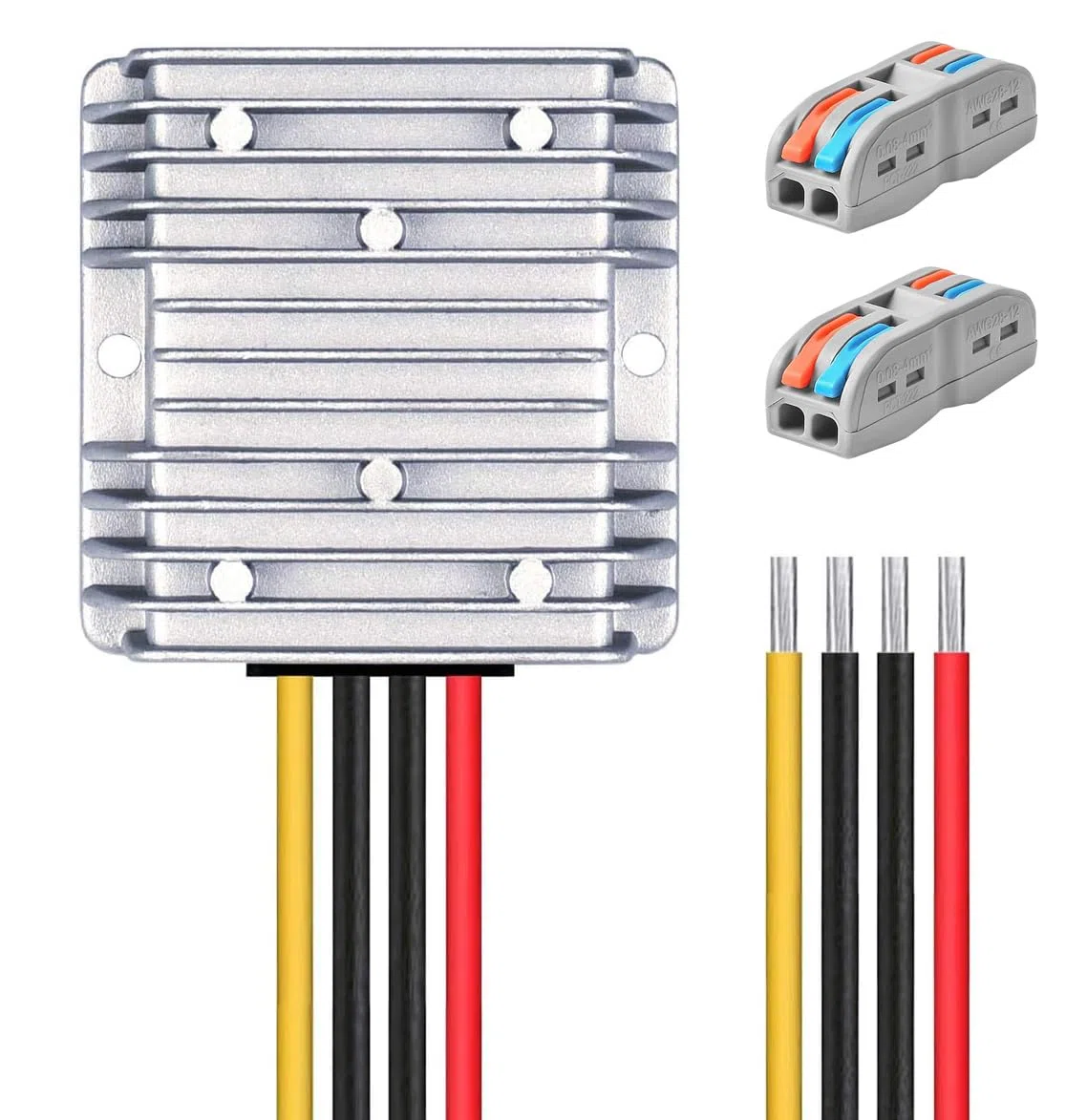 Gebildet Regulador Convertidor de Voltaje +Conector de cable de 2 piezas DC/DC DC 24V Reductor a 12V 20A 240W Buck Transformador Impermeable