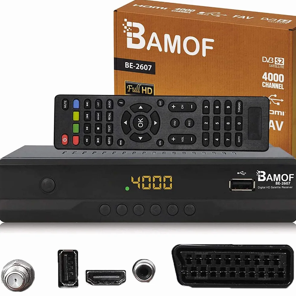 hd-line Bamof BE-2607 - Receptor de satélite Digital (HDTV, DVB-S/S2, HDMI, SCART, 2 USB 2.0, Full HD 1080p) [preprogramado para Astra Hotbir] [Clase energética A+++]