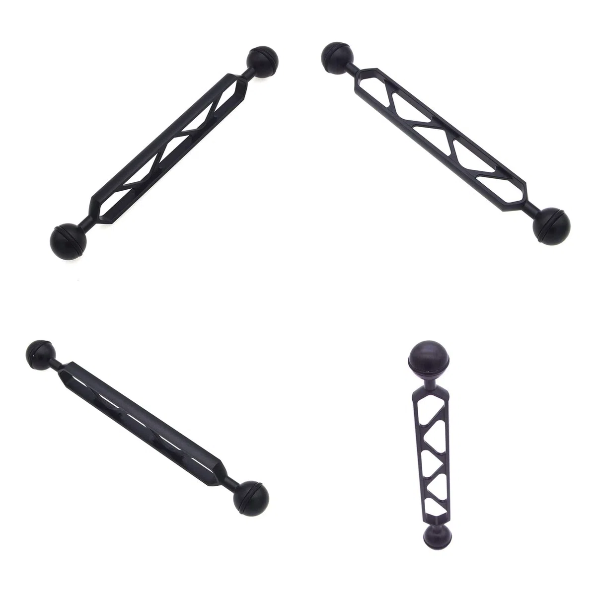 Conector de brazo subacuático de aluminio de 8 pulgadas, extensión de cabeza esférica para bandeja de cámara de buceo, soporte de extensión de brazo de bola a prueba de óxido, cámara subacuática