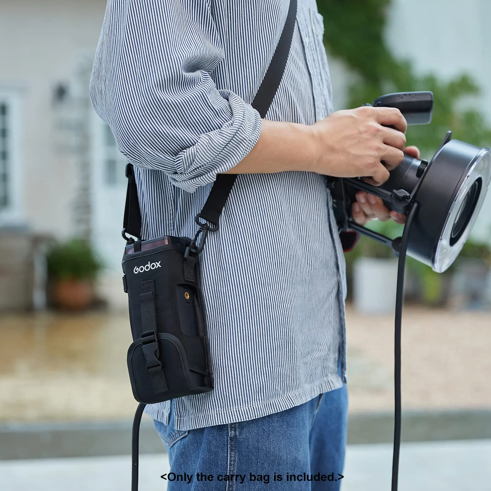 Godox CB-57 - Bolsa de transporte portátil con correa de hombro ajustable para flash Godox AD200/AD200Pro, Brown, moderno